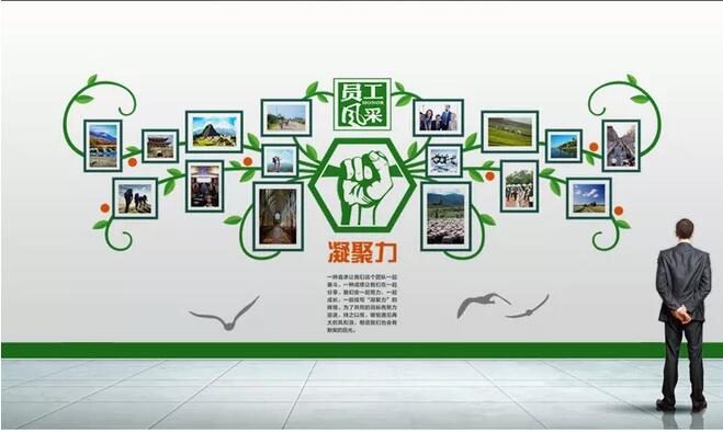 创意员工风采文化墙制作效果图