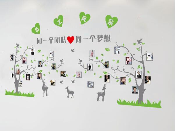 创意员工风采文化墙制作效果图