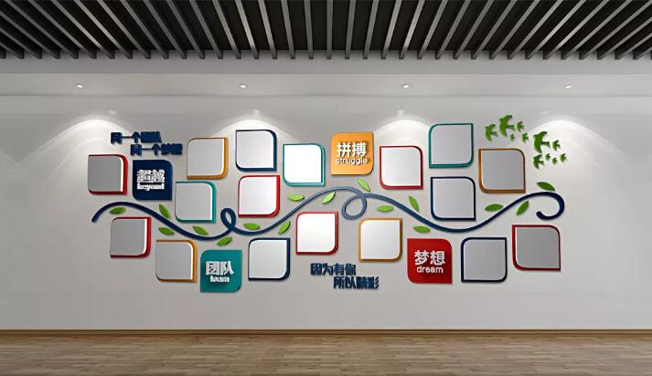 创意员工风采文化墙制作效果图