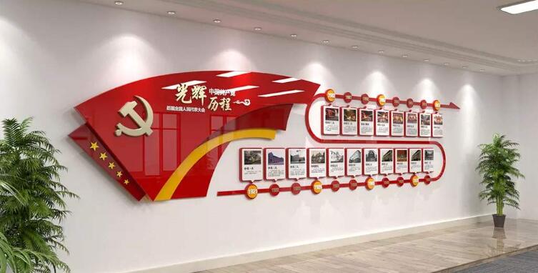 党建会议室文化墙制作效果图