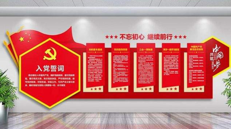 十九大社区党员之家党建文化墙图片