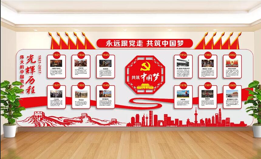 党发展历程文化墙制作效果图