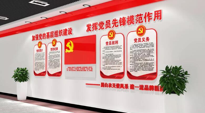 特色党旗文化墙制作效果图
