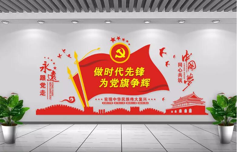 党旗异性文化墙制作效果图