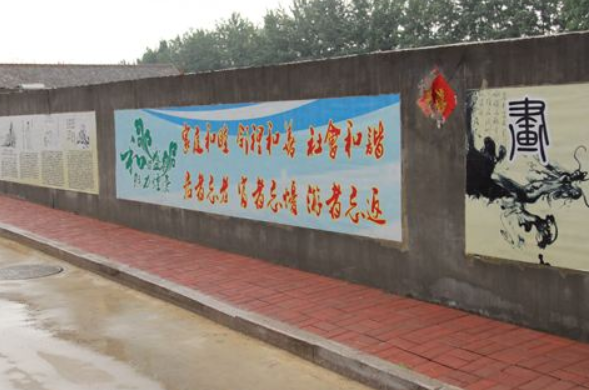 文昌花园社区在辖区文昌路利用文化墙