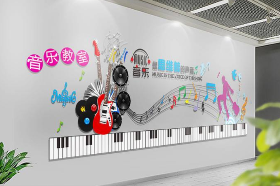 创意音乐文化墙展板
