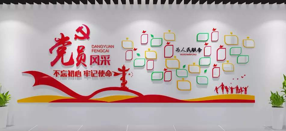 党支部志愿者风采党员风采党建文化墙照片墙设计图片