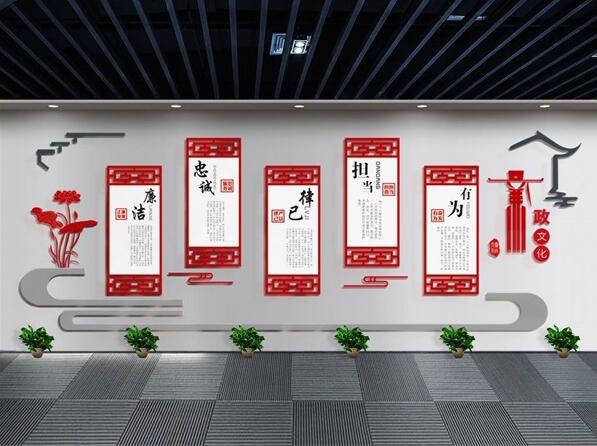 校园党建文化墙制作效果图