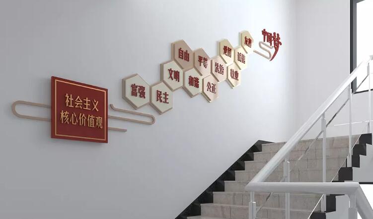 楼梯党建文化墙制作效果图