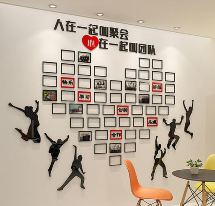 热卖亚克力3d团队励志标语公司办公室企业文化墙