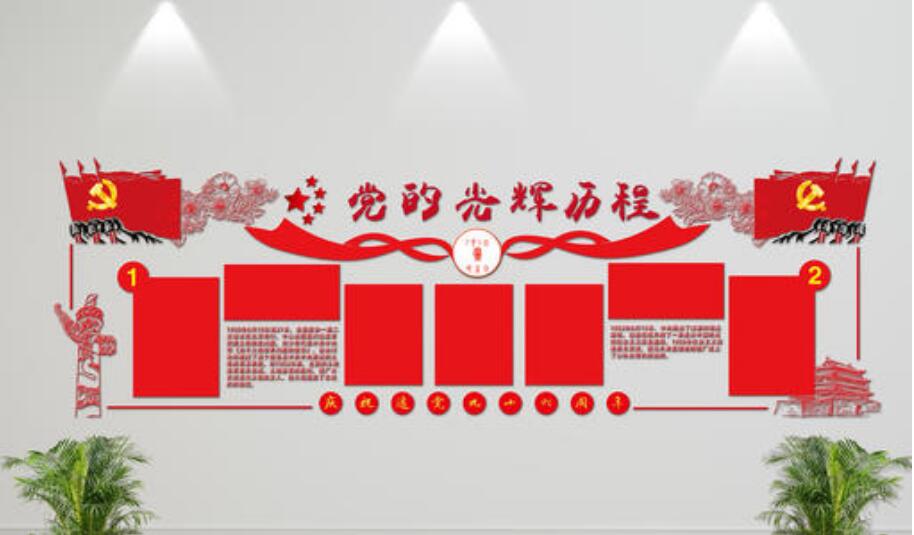 微立体党建光辉历程文化墙制作效果图