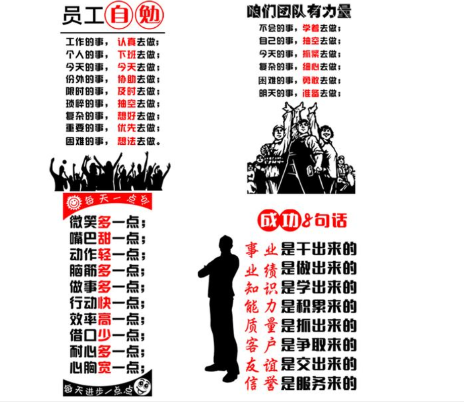 励志海报墙贴员工自勉公司贴画办公室励志标语贴纸企业文化墙