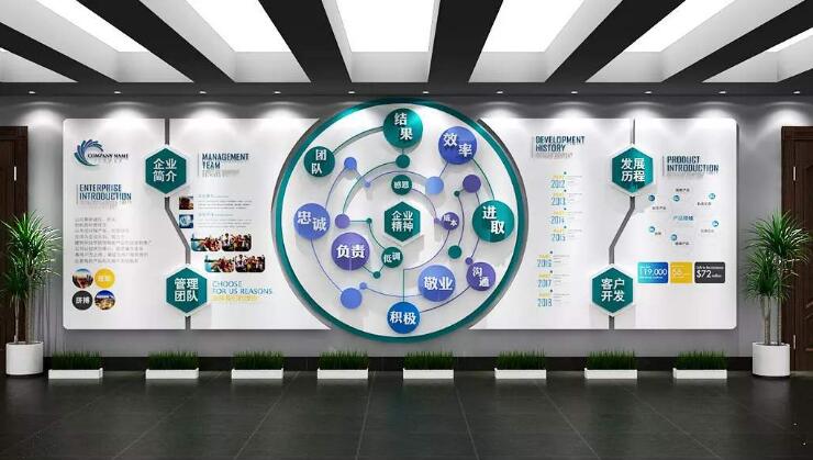大气通用立体企业文化墙制作效果图