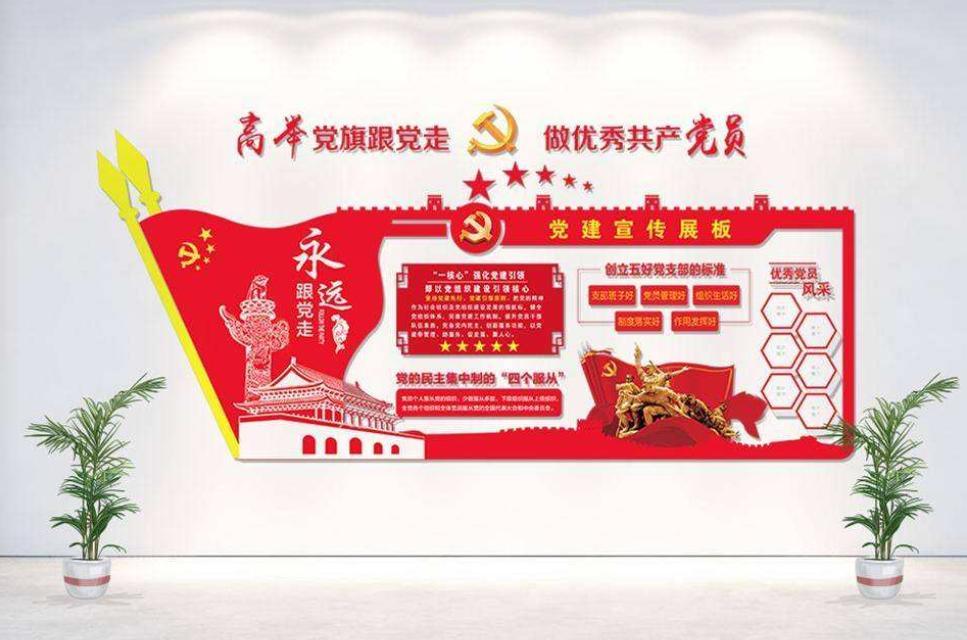中国风微立体党建文化形象墙