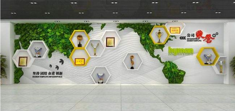 企业文化墙科技展厅展馆设计3d效果图