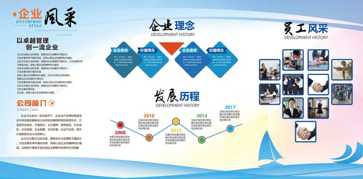 公司企业文化墙公司简介展板