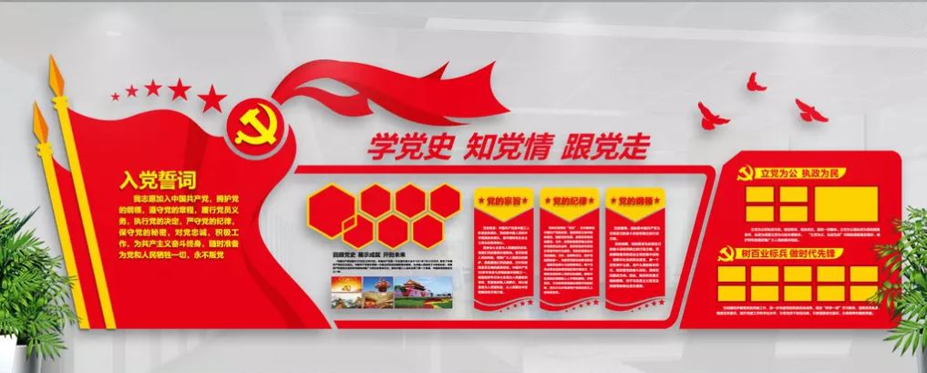 党的光辉历程社区党员之家活动室党建文化墙设计图片