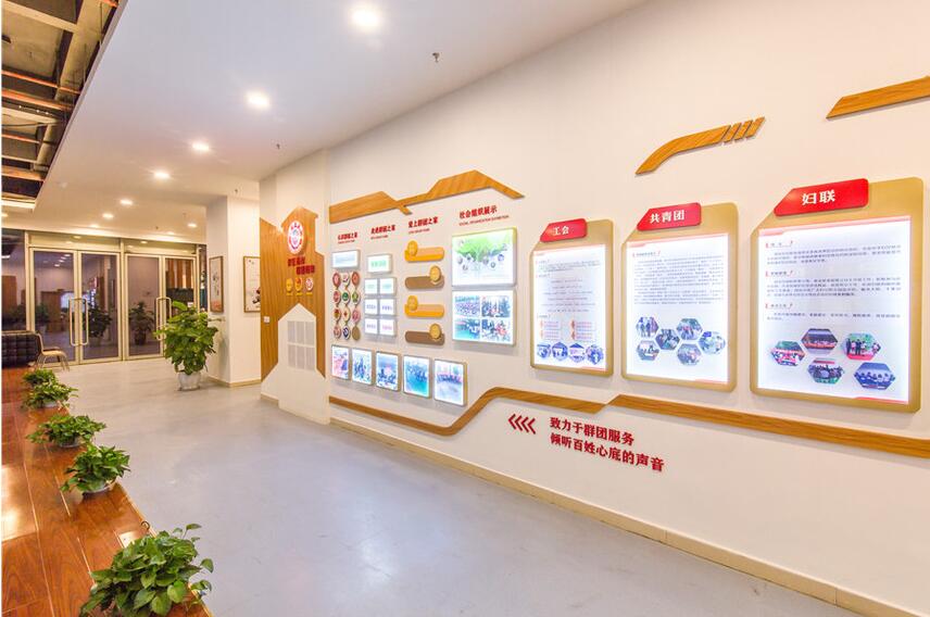 党组织委员会活动中心文化墙制作效果图